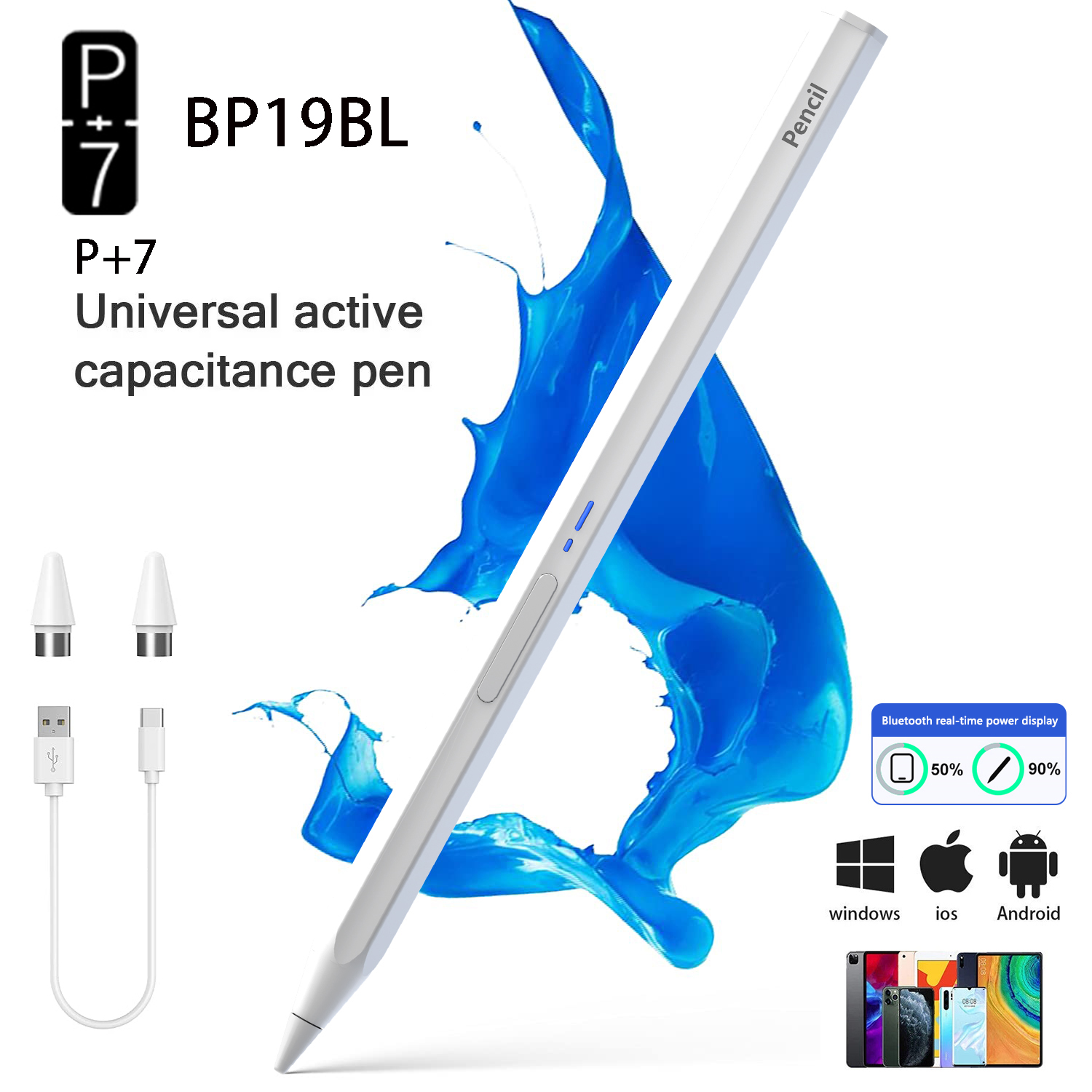 Top Tablet Accessories - P+7 Universal Hexagonal Stylus PEN For