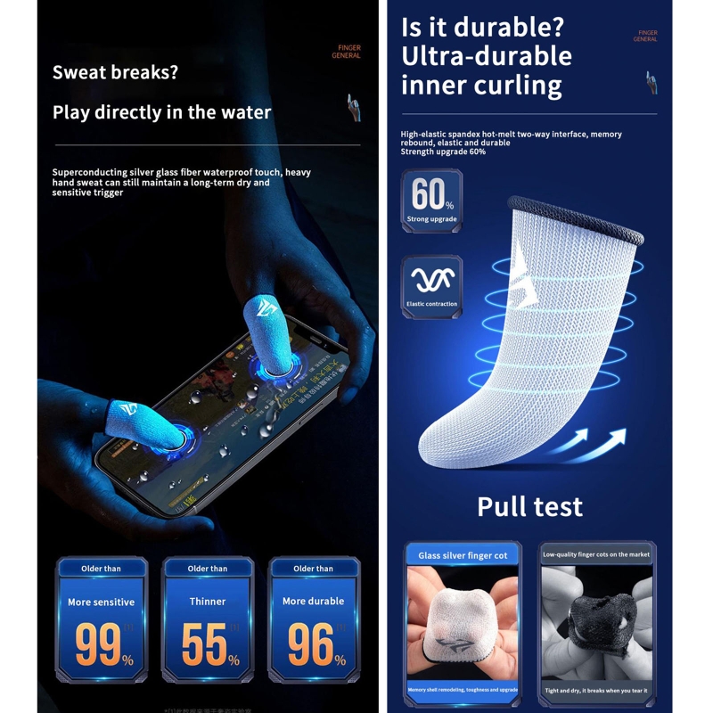 1 Pair Gamer Finger Sleeves Sw - Graphic Tablet Accessories ulasan dan harga