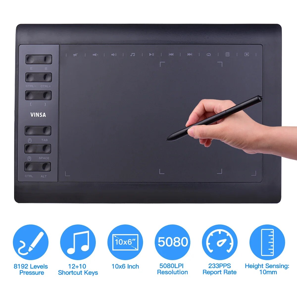 10x6 Inch Professional Graphic - Graphic Tablet Accessories ulasan dan harga